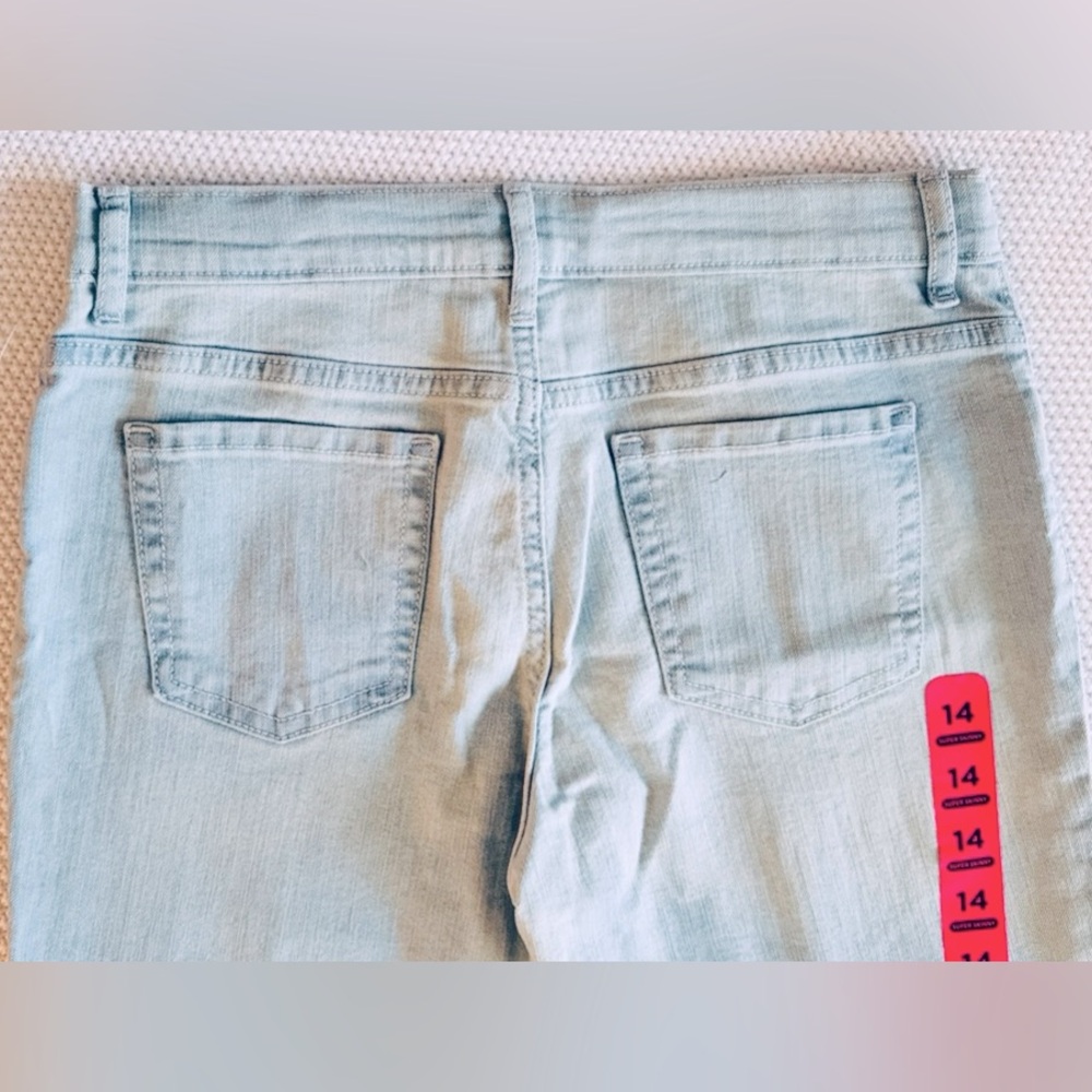 PLACE Girls Denim Super Skinny Stretch Light Blue Jeans - Picture 8 of 16